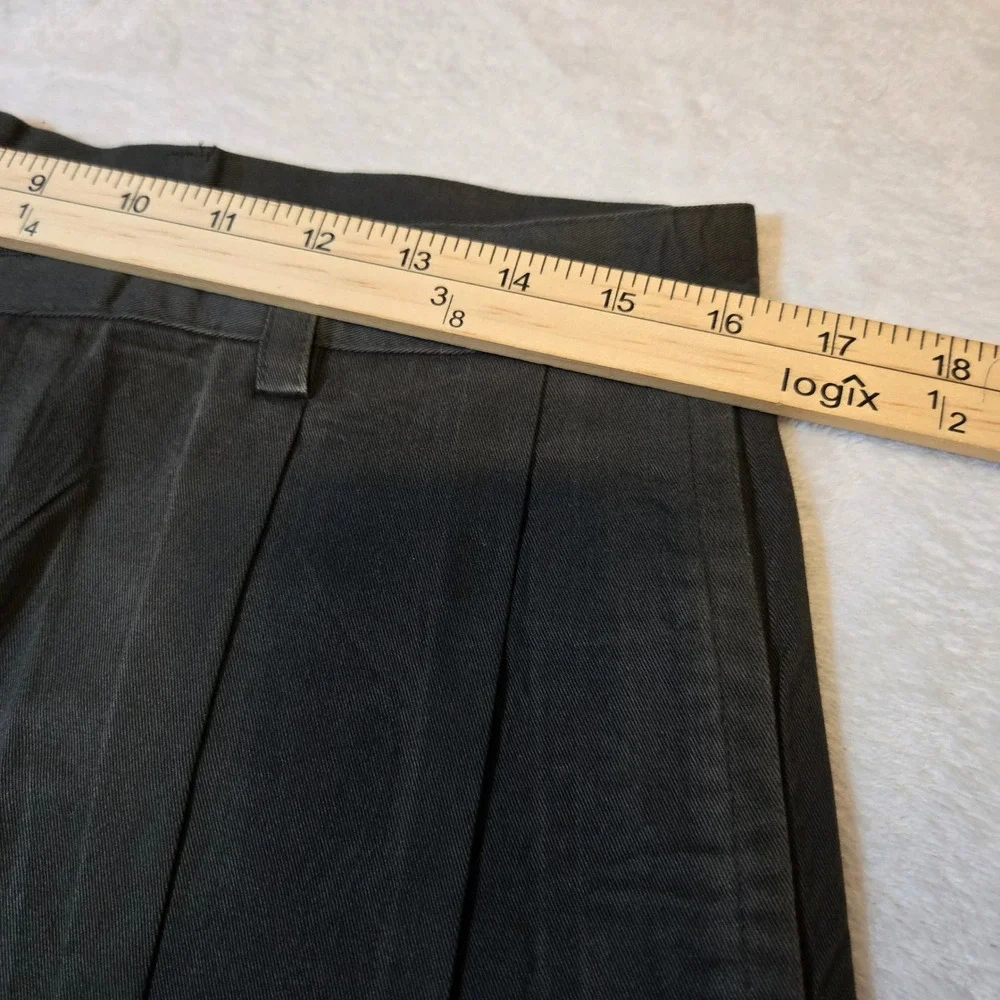 Nautica Mens Pleated Chino Shorts Cotton Black Casual Preppy 34
